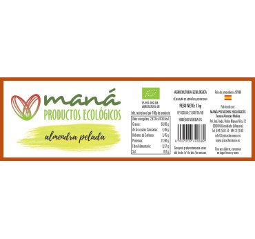 ALMENDRA COMUNA PELADA ECOLOGICA 1000 GR