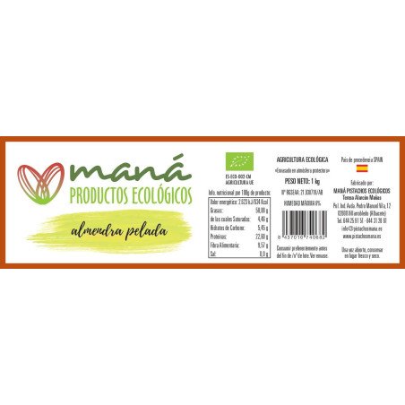 ALMENDRA COMUNA PELADA ECOLOGICA 1000 GR